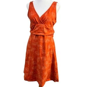 Patagonia Organic Cotton Dress Size Medium Tangerine Margot Floral Minimalist